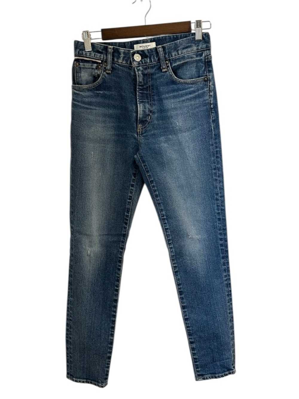Moussy Vintage Rhett Slim Tapered Jeans 26 Medium Wash Blue Denim - Picture 2 of 8